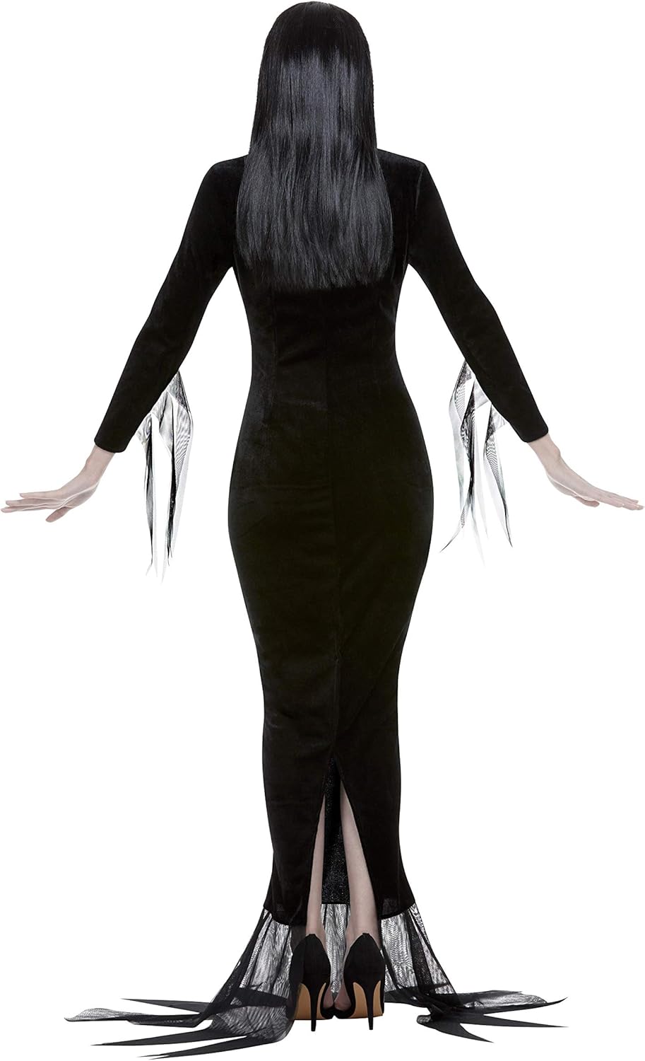 Smiffys The Addams Family Morticia Costume, Adult, Black Dress & Wig, Officially Licensed - Image 4
