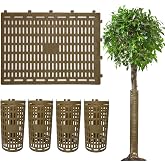 KEKE COO 4 Pack 15"x10" Tree Trunk Protectors, Mesh Bark Guard Cover Pans | Expandable Weather-Proof Plastic Tree Guards, Flexible Plant Cover Protects Saplings from Trimmers, Mowers &amp; Rodents