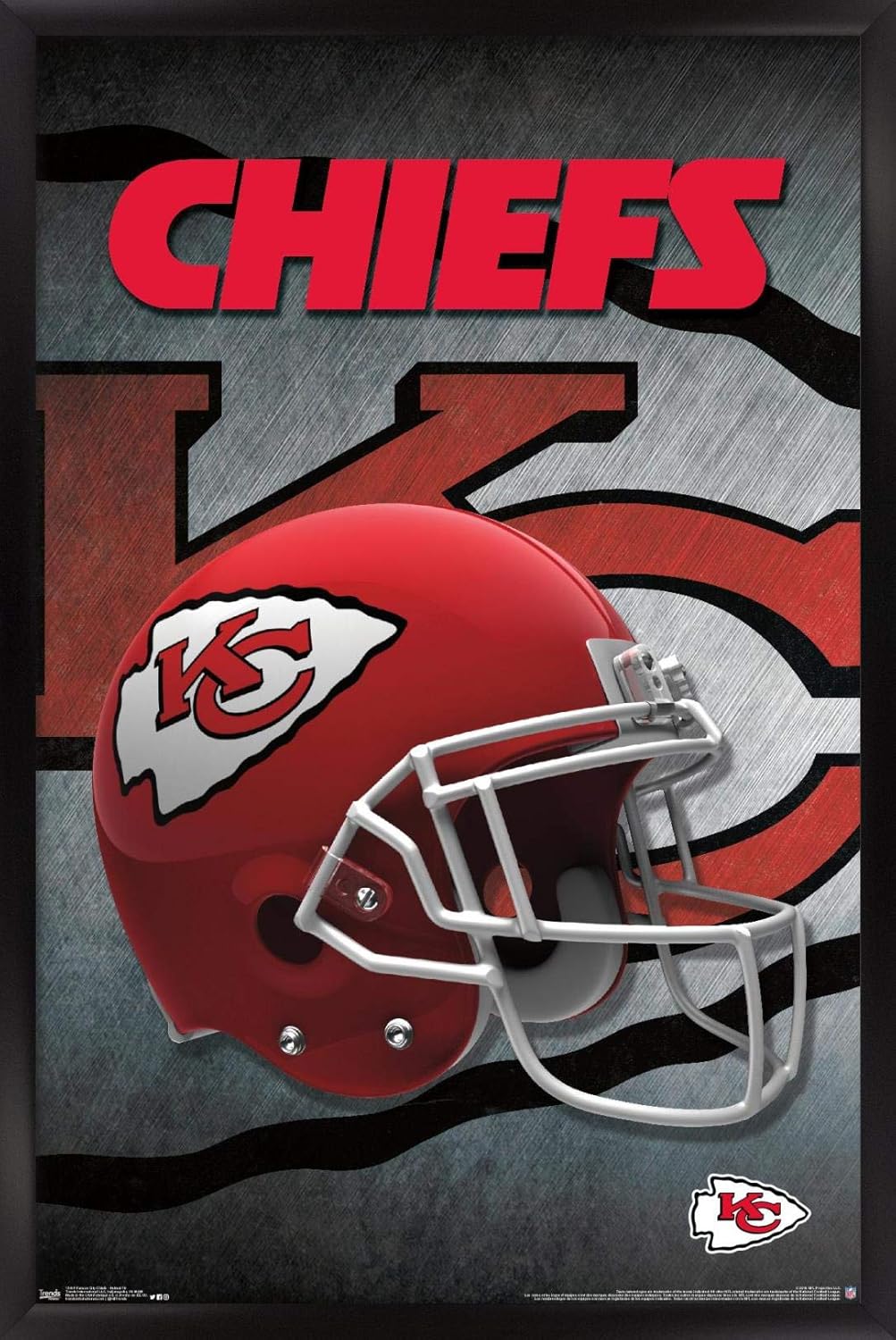Trends International NFL Kansas City Chiefs - Helmet 16 Wall Poster, 22.375" x 34", Black Framed Version