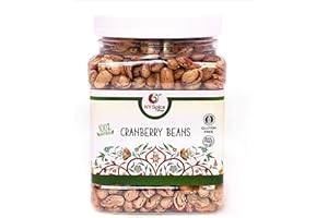 NY Spice Shop Cranberry Dried Beans - 1.5 Pound Dried Borlotti Beans - Romano Beans - All Natural Roman Cranberry (Borlotti) Beans - Great for Soups & Stews - High in Folate, Fiber, and Protein