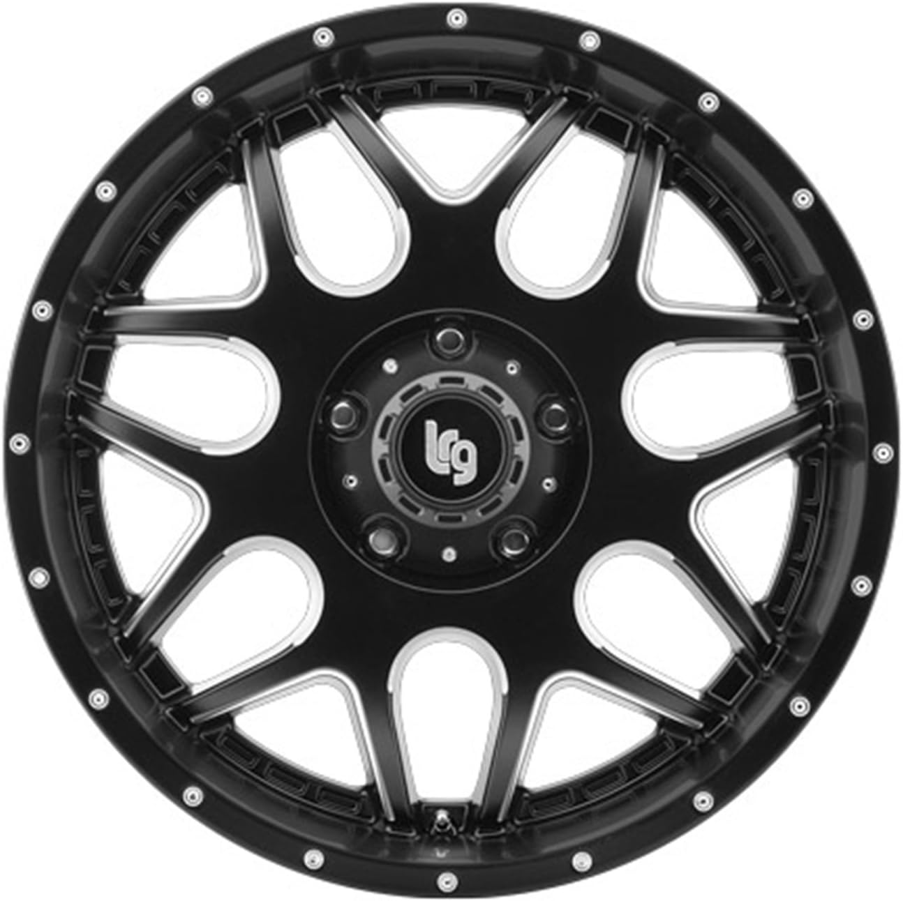 LRG Rims LRG104 Splits Black Wheel with Milled Accents