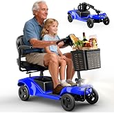 AXADA Mobility Scooter,Foldable,300 lbs Capacity,Travel &amp; Daily Commute | Mobility Scooters for Seniors,Quick-Assembly, Features Rotating Seat, 300W Motor, LED Headlight &amp; Storage Basket for Travel