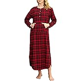 Zerbala Long Flannel Nightgown for Women Long Sleeve Plus Size
