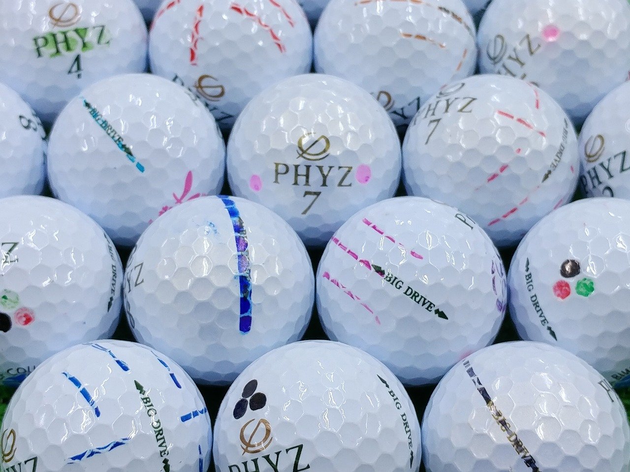 正規代理店 ゴルフボール 17年モデル Draive Big Phyz Golf Ab落書き Bridgestone ホワイトパールホワイト混合 B07kxp7rx9 100個セット ロストボール 25 Off