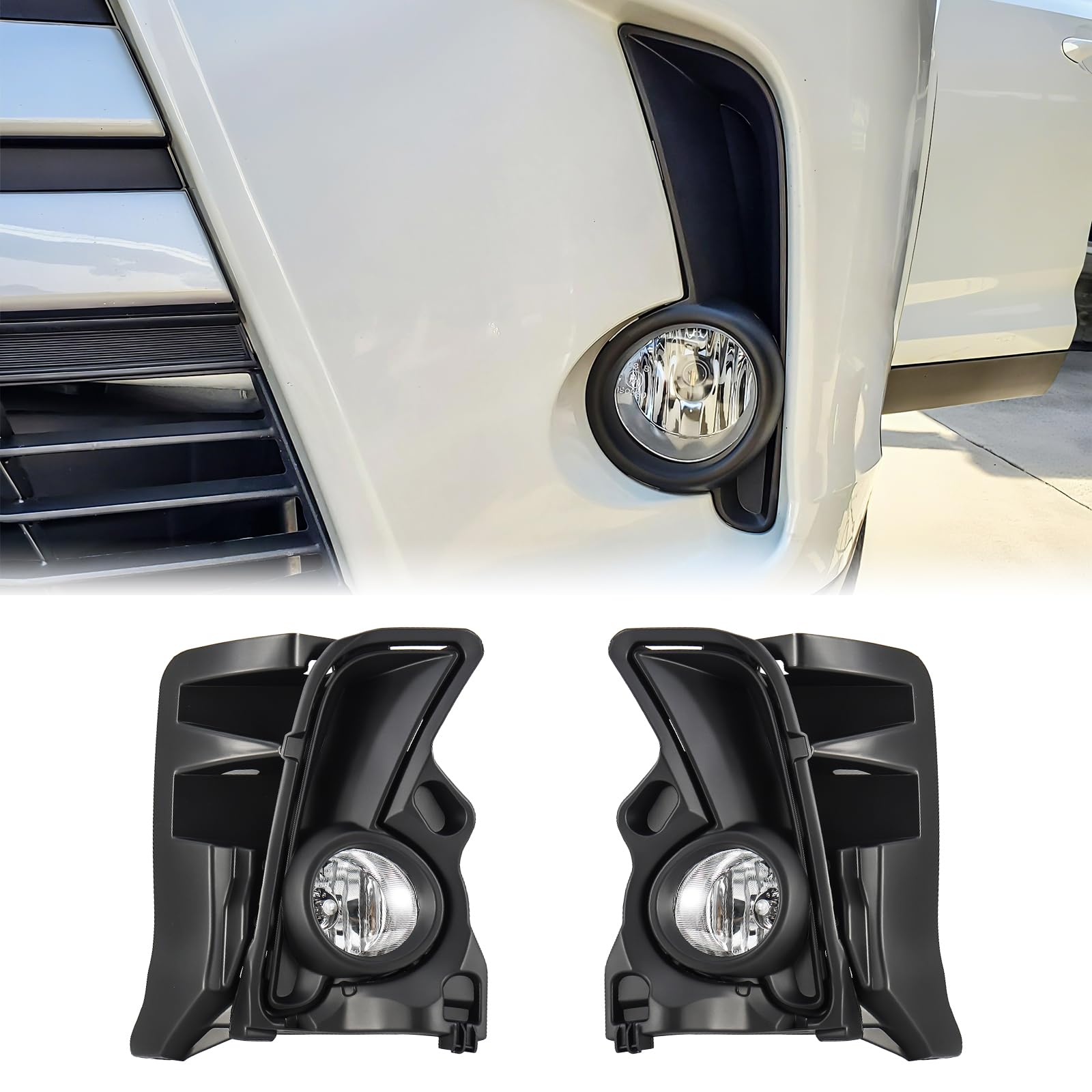 Photo 1 of Fog Lights Lamps Compatible with Toyota Highlander 2017 2018 2019 Replacement Fog Lamps Clear Lens (Switch and Wiring Kit Included)