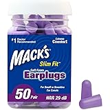 Mack's Slim Fit Soft Foam Earplugs, 50 Pair - Small Ear Plugs for Sleeping, Snoring, Traveling, Concerts, Shooting Sports & Power Tools