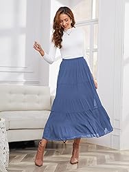 NASHALYLY Women's Chiffon Elastic High Waist