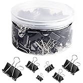 SANNIX 110 PCS Binder Clips Assorted Sizes, X Large, Large, Medium, Small, Mini and Micro, Binder Clips Paper Clamps for Offi
