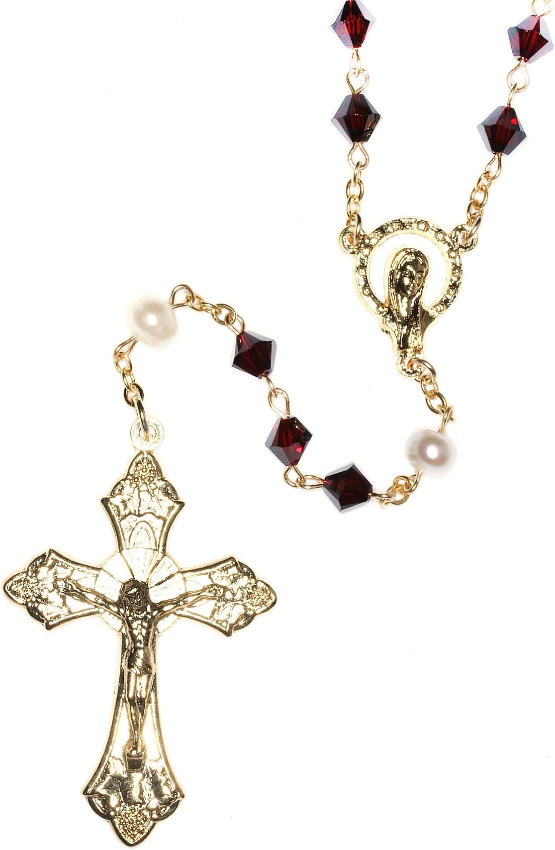 Catholic Prayer Rosary Made with Austrian Crystals - Communion, Confirmation, RCIA, Birthday, Christmas, Easter