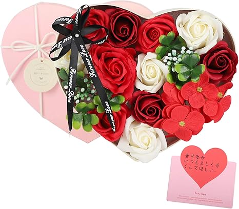 Amazon Lessmo ソープフラワー 石鹸花 ボックス入り 可愛いぬいぐるみ付き バラ 造花 枯れない花束 手洗い 実用ギフト デート 敬老の日 先生の日 誕生日 結婚記念日 プレゼント バレンタインデー 結婚祝い 昇進 退職祝い お見舞い 新築祝い 入学 卒業祝い 贈り物 贈答品