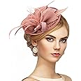 Zinniday Fascinator Tea Party Hat - 2025 Derby Pillbox Kentucky Hat for Women (7.87x5.9inch)