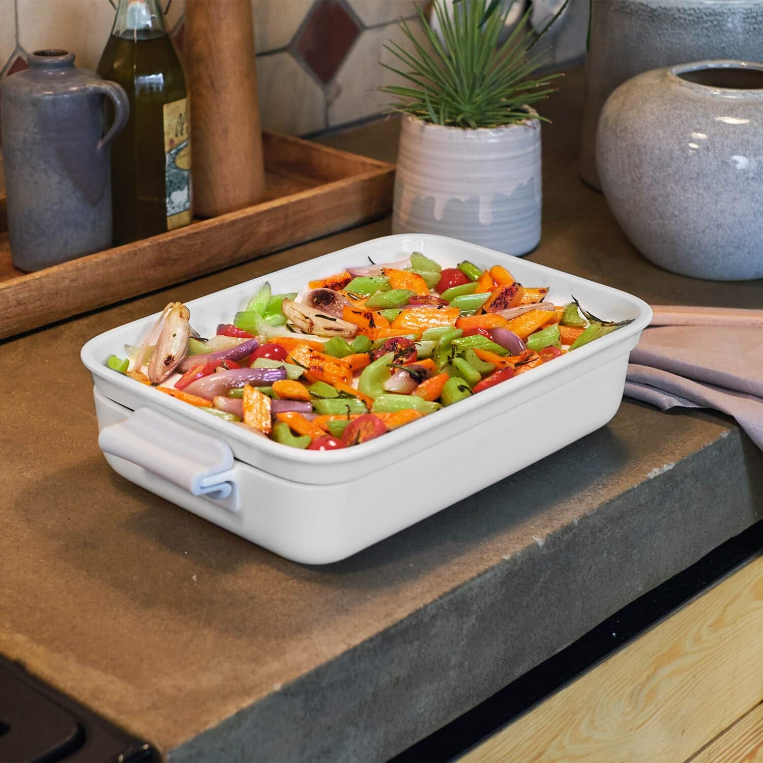 Villeroy & Boch Clever Cooking Rectangular Baking Pan with lid, 2 pieces, 30 X 20 cm, Premium