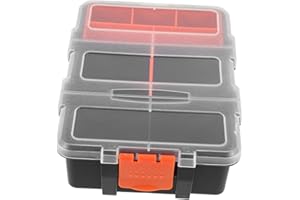 Didiseaon Portable Plastic Screw Storage Organizer Box with Lid Compact Compartment Tool Storage for Screws