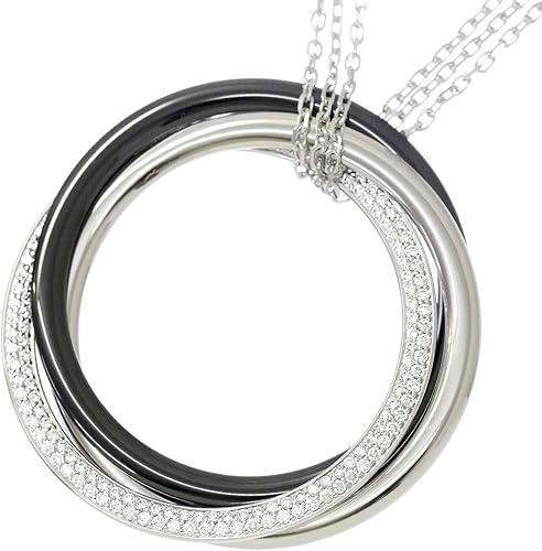 Amazon カルティエ Cartier トリニティ ダイヤ セラミック ネックレス 54cm ベリーラージ K18wg Pt プラチナ 証明書付き 中古 ネックレス 通販