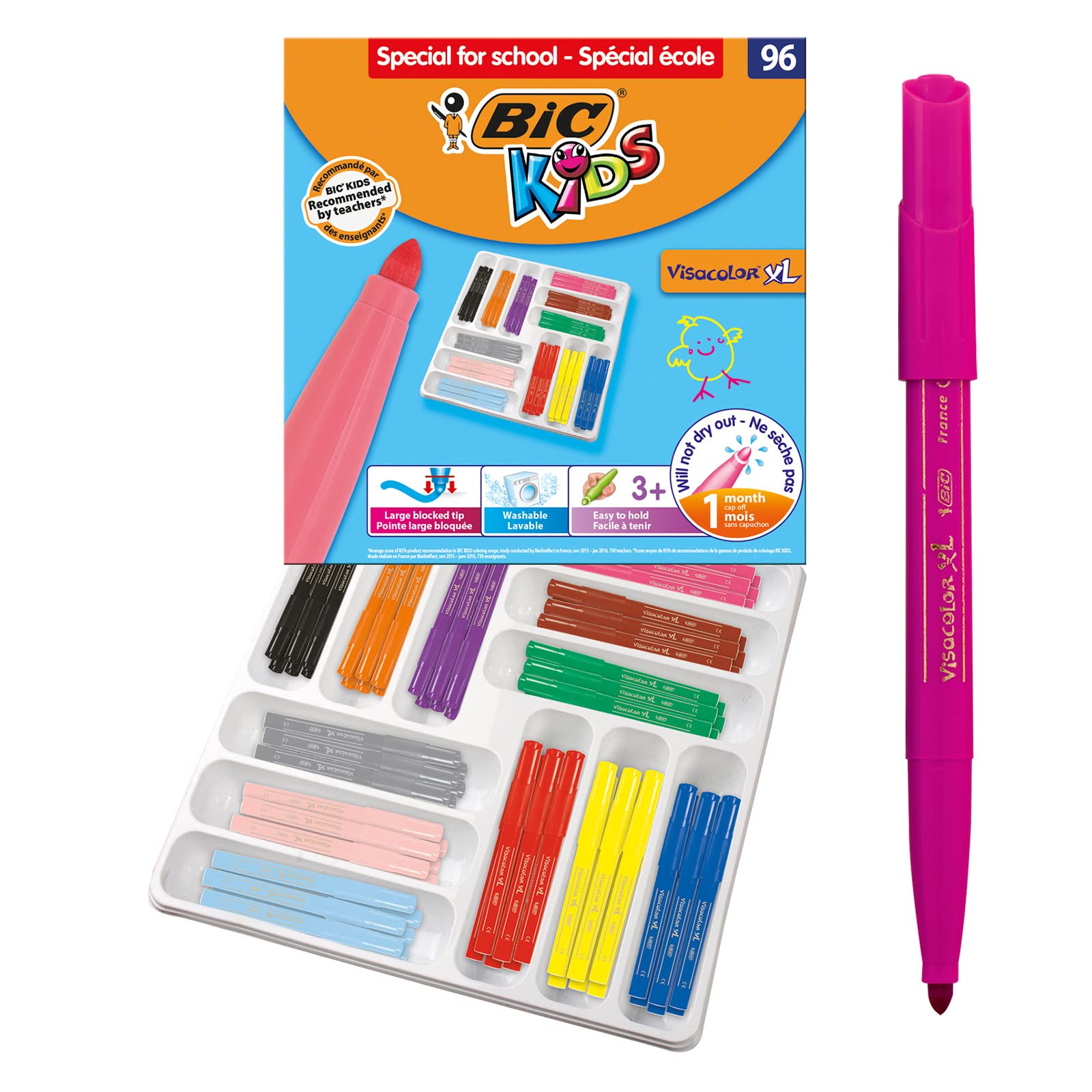 BIC Kids Visacolor XL Colouring Pens 96 Classpack