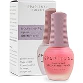SPARITUAL Nourish Nail Vegan Strengthener | Nail Strengthening Treatment to condition dry and damaged nails | 0.5 fl oz