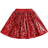 Cilucu Girls Skirt Sequin Pleated Skort Sparkle Mini Skirt for Girls Birthday Dance Music Concert Clothes