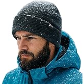 TOP-EX DryKnit™ Waterproof Merino Wool M/L XL/XXL Fleece Lined Beanie,Warm Cold Weather Winter Hat Men&Women