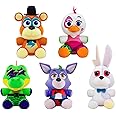 Five Nights at Freddy FNAF Security Breach Plush Set of 5 - Glamrock Freddy, Glamrock Chica, Montgomery Gator, Roxanne Wolf and Vannie