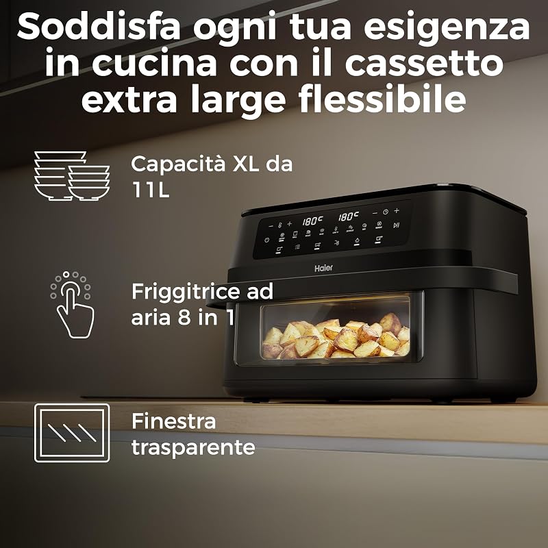 Friggitrice ad Aria Flexi | 11L con Divisorio e Finestra