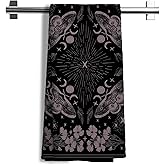 Nipil Dark Gothic Witchy Moth Butterfly Floral Dish Towels for Kitchen,Gothic Bathroom Kitchen Decor, Witchy Gifts for Women, 16x24 Inch