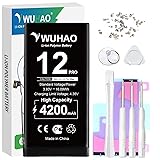 WUHAO for iPhone 12 Pro Battery Upgraded 3600mAh