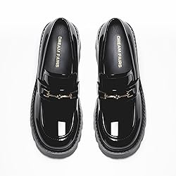 Women Loafers Platform Chunky Heel Slip On Lug Sole