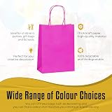 Thepaperbagstore 10 Hot Pink Small Paper Party Bags with Handles 18x22x8cm view 3