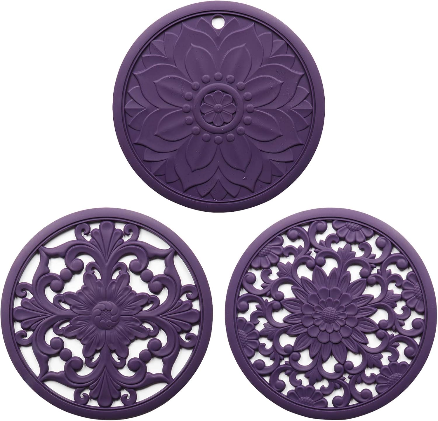 Silicone Trivet Mat 3 Set Silicone Intricately Carved