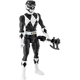 Power Rangers Mighty Morphin Black Ranger 12-Inch Action Figure Toy Inspired by Classic TV Show, with Power Axe Accessory
