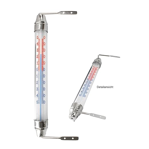 Stainless Steel Exterior Window Thermometer Analogue display of