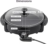 Andrew James Electric Frying Pan 30cm 1350W Non-Stick Glass Lid view 8