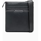 Armani Exchange Men's Cedric Flat Crossbody, Black, One Size