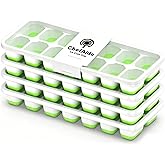 ChefAide 4 Pack Ice Cube Tray, Silicone Ice Cube Trays for Freezer with Lid | 56 Cubes Total, Stackable Ice Cube Molds, Durable Material, Easy Release, Ideal for Coffee, Cocktails &amp; Drinks