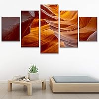 SIGNWIN 5 Panel Canvas Wall Art Modern Art Landscape Modern Multicolor Photography Relax/Calm Rocky for Home Decorations Ready to Hang - 60
