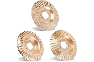 ORIXTREME 3Pcs 4 Inch HIGH Temperature Hardening Wood Carving Disc Grinding Wheel Set Wood Shaping Wheel Wood Grinding Shaping Disc for Angle Grinder with 7/8" -5/8" Arbor