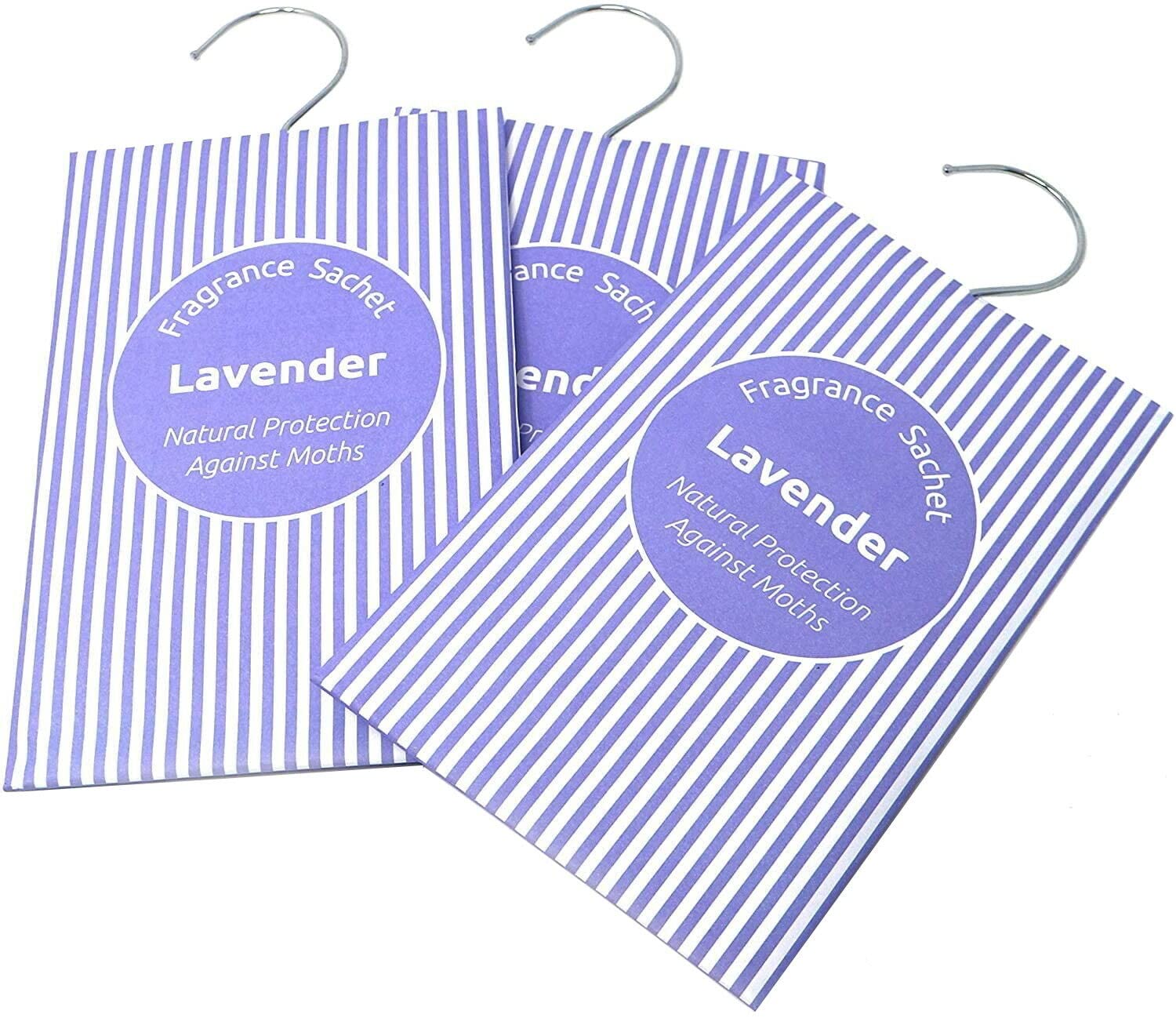 Fragrance Scented Sachet Bags, Natural Moth Repellent, Pack of 3, Lavender, Wardrobe Air Fresheners, Storage & Clothing Odour Prevention, Wardrobe Fresheners, Scented Sachets