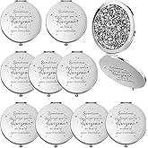 Roowest 10 Pcs Employee Appreciation Gift Bulk Inspirational Compact Mirror You're Awesome Reminder Thank You Gift for Women Coworker Friend Nurse Birthday Party Pocket Mirror for Purses (White)