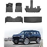 Icyhaws® Floor Mats & Cargo Liner for Nissan Armada/Infiniti QX80 2025 7 Seats, All-Weather TPE Waterproof Carpet Car Liner Anti-Slip Tech Front/Rear/Third Row Automotive Accessories for Nissan/QX80