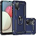 SKTGSLAMY for Samsung Galaxy A03S Case,Galaxy A03S Phone Case with Screen Protector,[Military Grade] 16ft. Drop Tested Cover with Magnetic Kickstand Car Mount Protective Case for Galaxy A03S, Blue