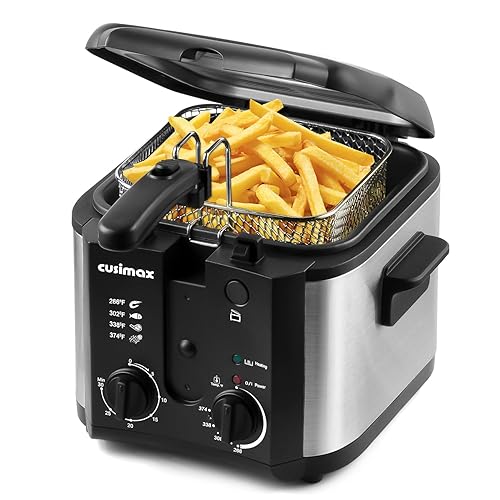 CUSIMAX Electric Deep Fryer for Home Use, Liter 1500W Small
