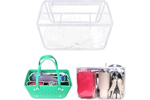FIHCH Clear Beach Bag Organizer for Bogg Bag Accessories Compatible with Bogg Bag XL PVC Organizing Your Bags and Divide Space White