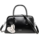 LA FESTIN Leather Shoulder Bag Top Handle Purses for Women Cute Crossbody Bags with Removable Strap Genuine Leather Handbags