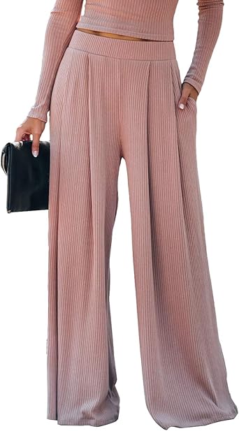 brief casual ribbed loose pants