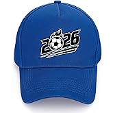 GZPZMYWL 2026 World Cup Soccer Cap for Men Women - Adjustable Football Fan Baseball Hat (Blue)
