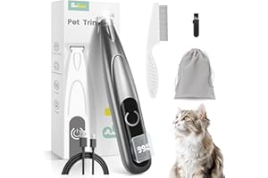 PAPMINI Cat Clippers with LED Display Light Sliver