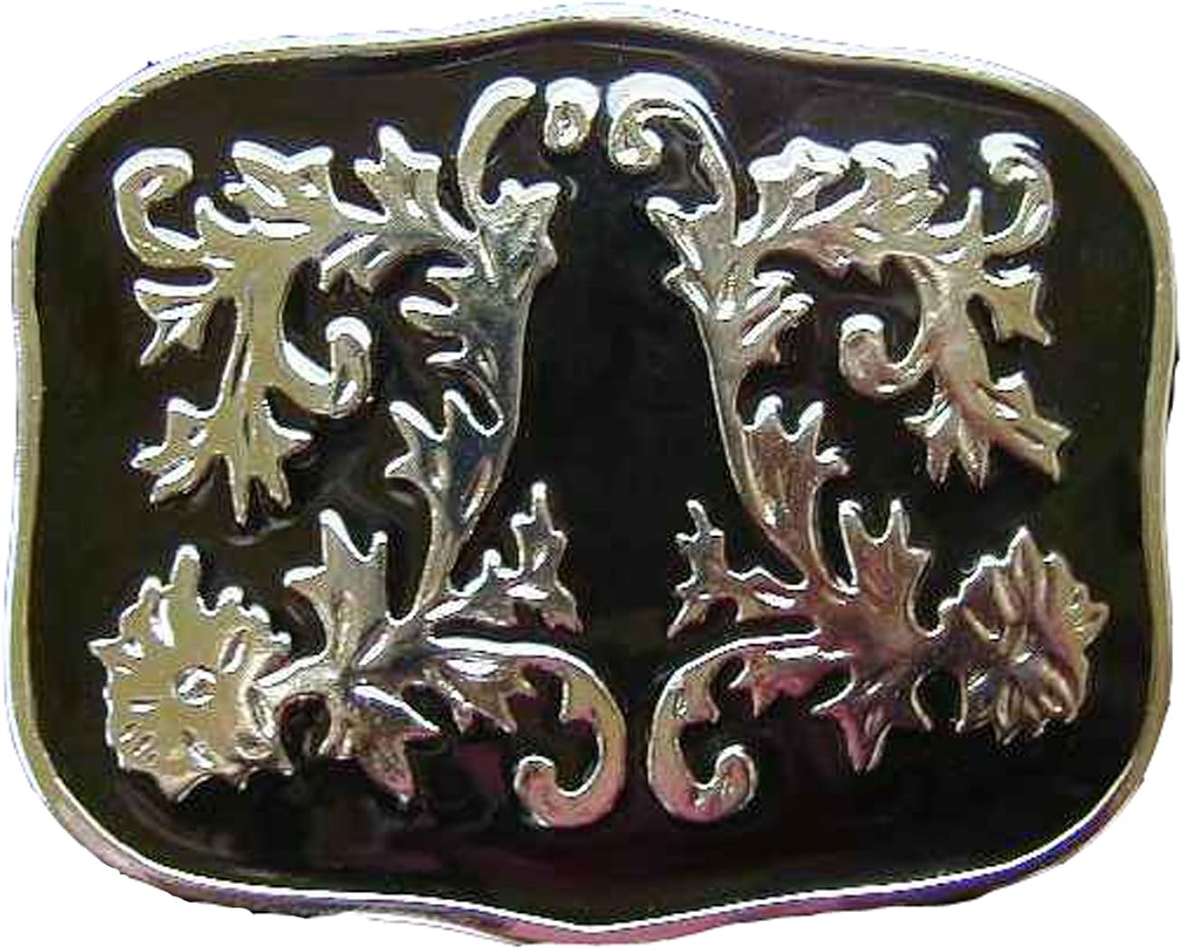 Western Scrollwork Buff Shine Finish Novelty Belt Buckle