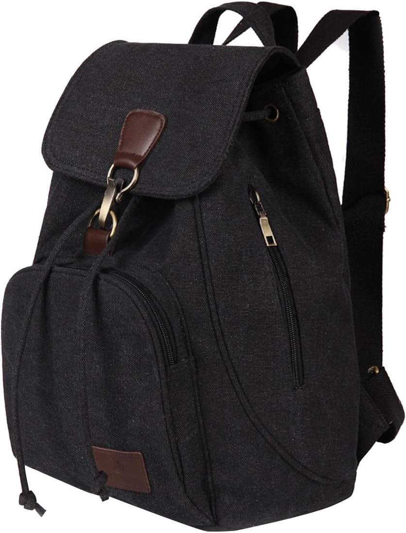 Fletion Retro Canvas Backpack, Vintage Designer Rucksack Travel Casual Shoulder Bag Handbag College Daypack Satchel Computer Laptop Bags, Ideal for Sports, Gym, Hiking, Travelling, Camping