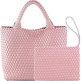 JINMANXUE Fashion Woven Bag Shopper Bag Travel Handbags and Purses Women Tote Bag Large Capacity Shoulder Bags