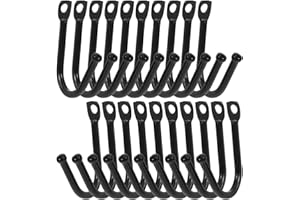 Zerodeko 20pcs Heavy Duty Wrought Iron Hooks for Garage Wall Mounted Storage, Strong Hanging Hooks for Yard
